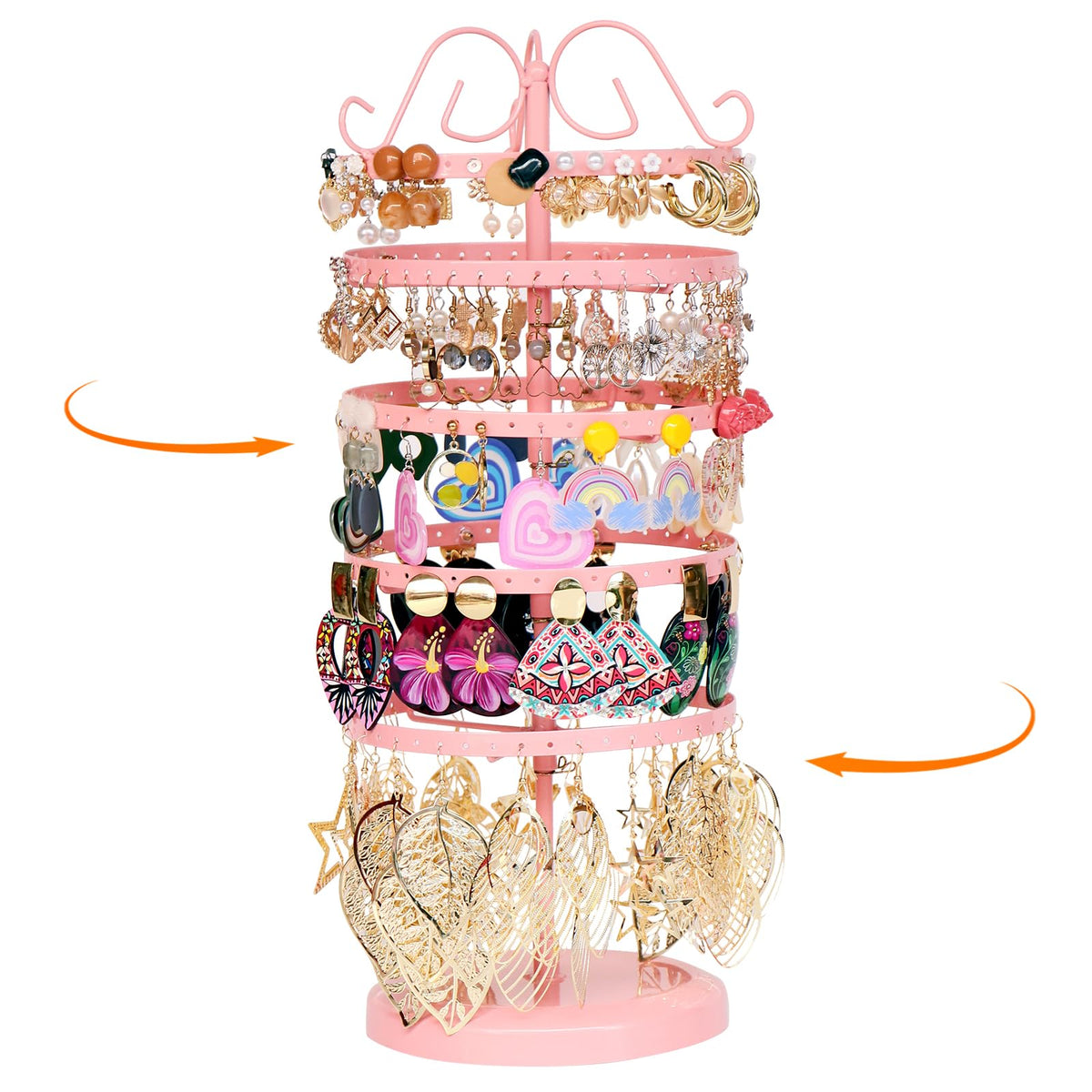 17Dec 5 Tiers 360 Rotating Earring Holder Organizer Stand220 Holes Stud Earring Organizers and Storage,Jewelry Organizers and StorageEarring Tree Organizer for Women