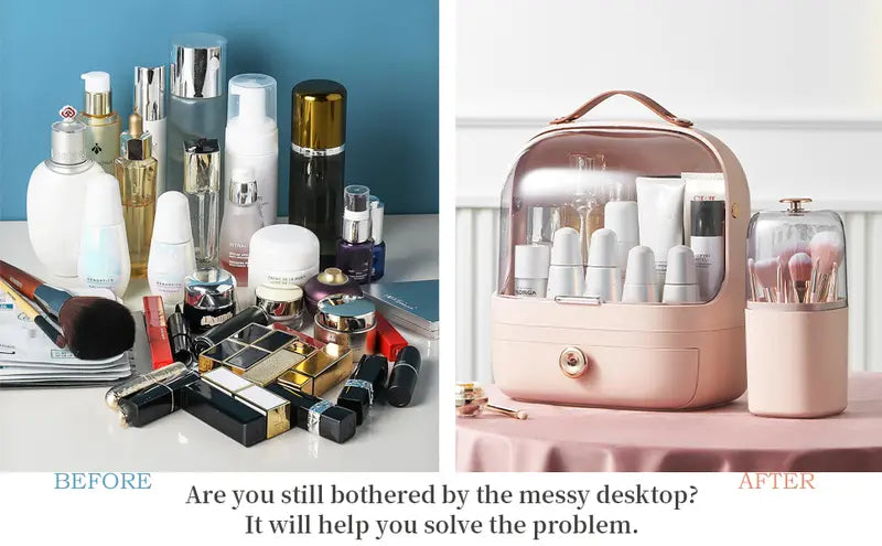 Makeup Organizer and Jewelry Display Case with Drawers
