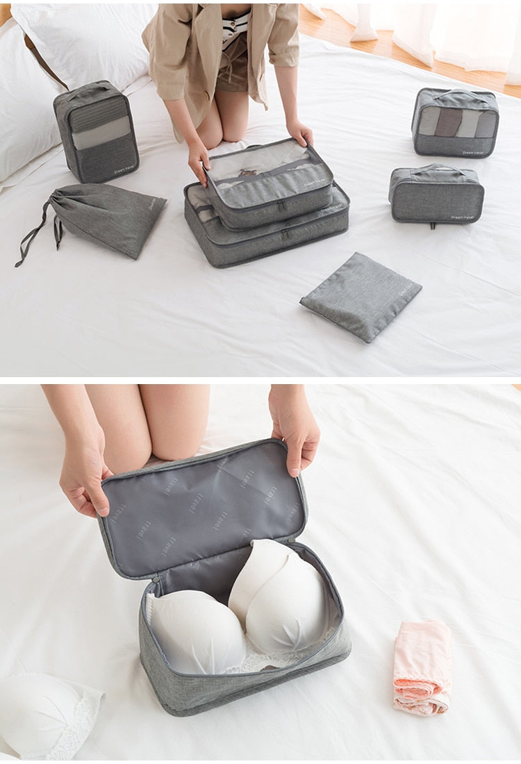 Cation Travel Organizer Bag Set - 7 Pieces Customizable