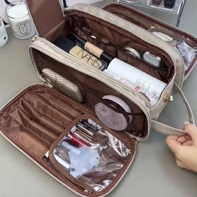 Large Capacity Travel Makeup Bag with Organizer Pouch