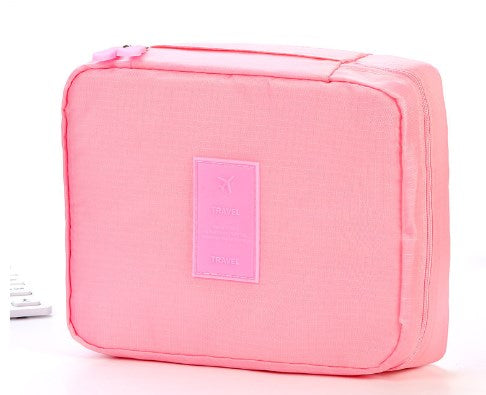 Pink Travel Pouch and Toiletry Organizer Bag Set