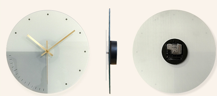 Nordic Silent Creative Glass Wall Clock for Home Decor