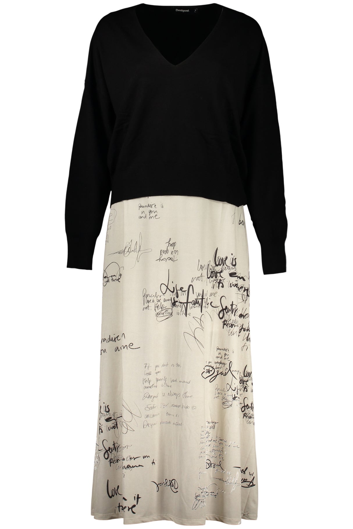 DESIGUAL WOMEN'S LONG DRESS WHITE