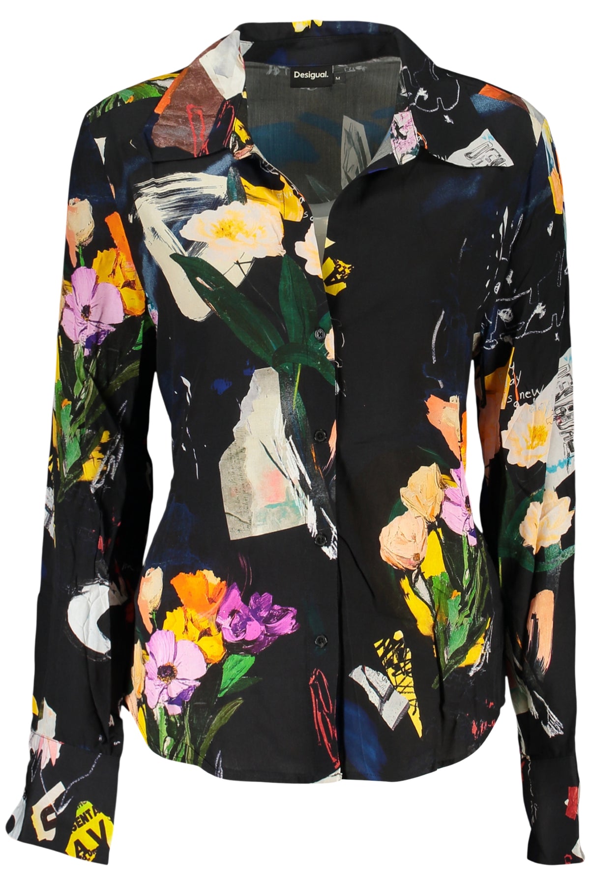 DESIGUAL WOMEN'S LONG-SLEEVED SHIRT, BLACK