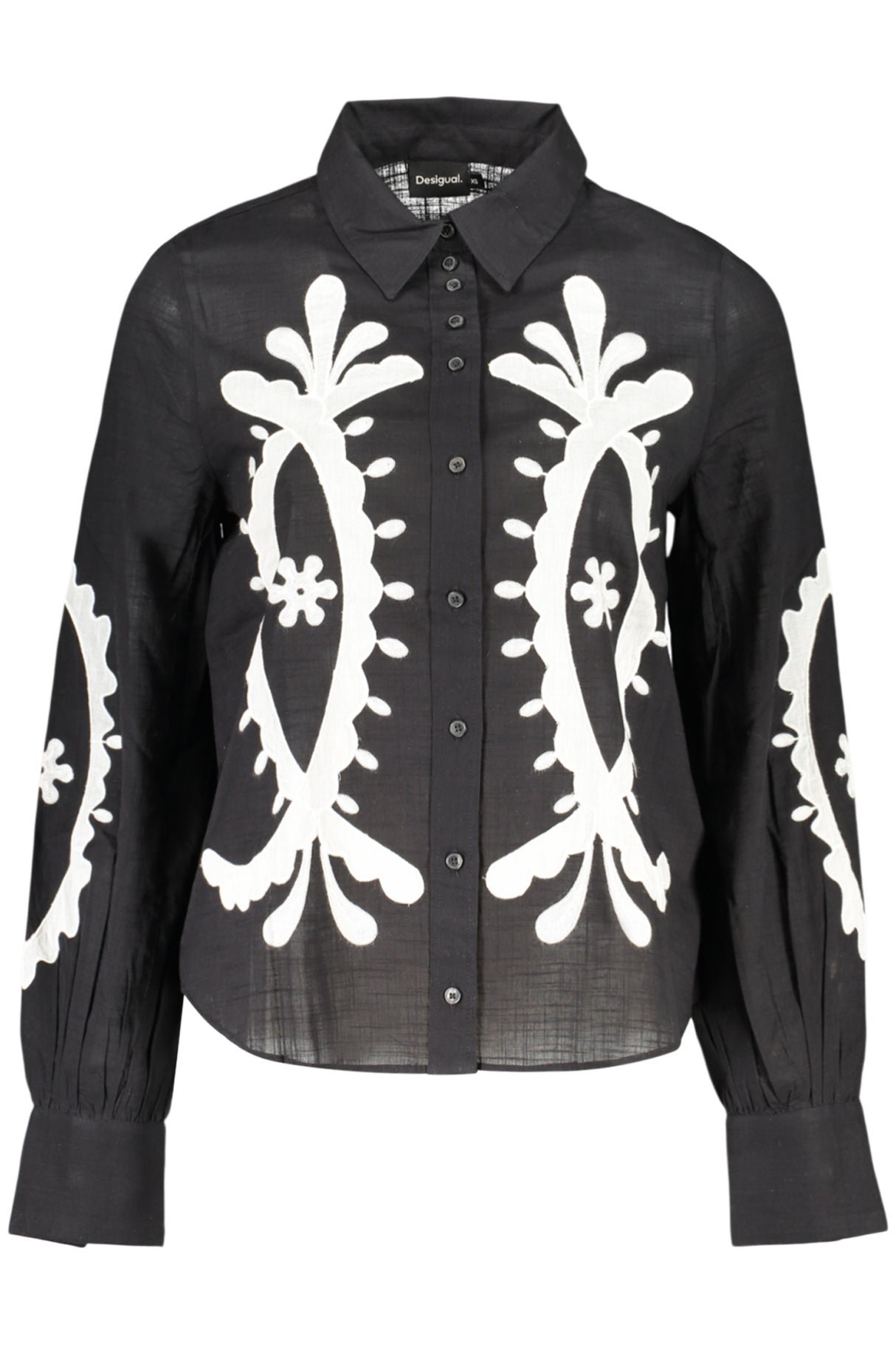 DESIGUAL WOMEN'S LONG-SLEEVED SHIRT, BLACK