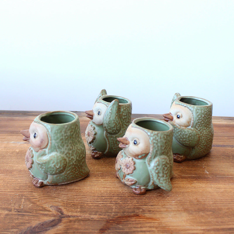 European Ceramic Animal Planter for Succulents - Penguin