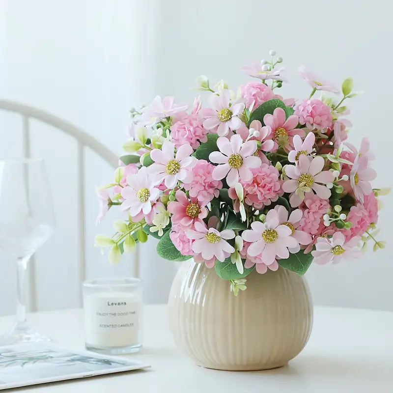 Artificial Small Hydrangea Daisy Bunch for Home Decor