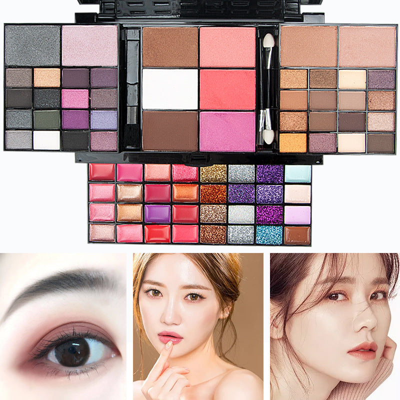 74-Color Makeup Palette Set with Eyeshadow and Highlighter