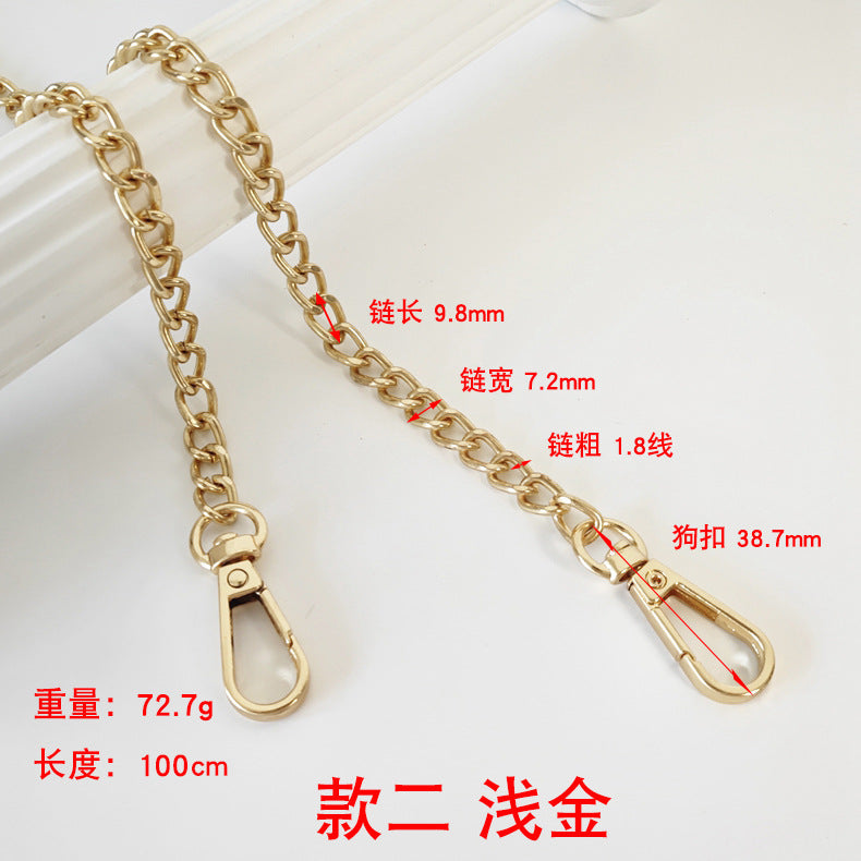 Metal Bag Chain with Woven Shoulder Strap