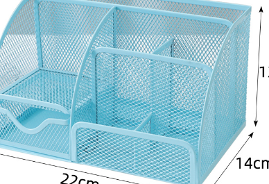 Large Capacity Metal Desktop Organizer - Pen & Document Holder