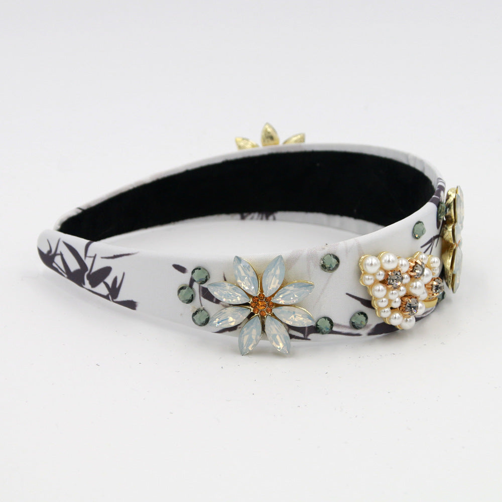 Luxury Baroque Floral Headband for Fashion Shoots