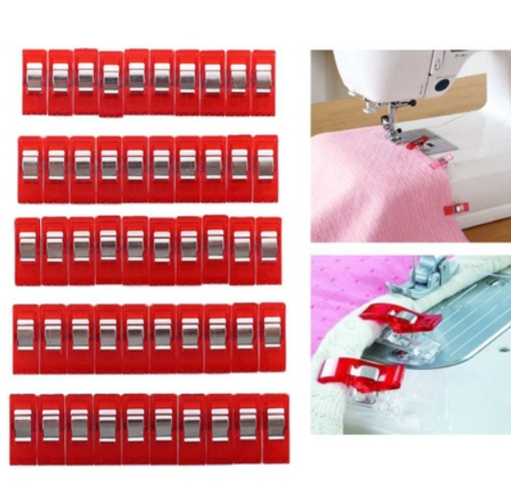 Plastic Sewing Clips - Red Color Fasteners