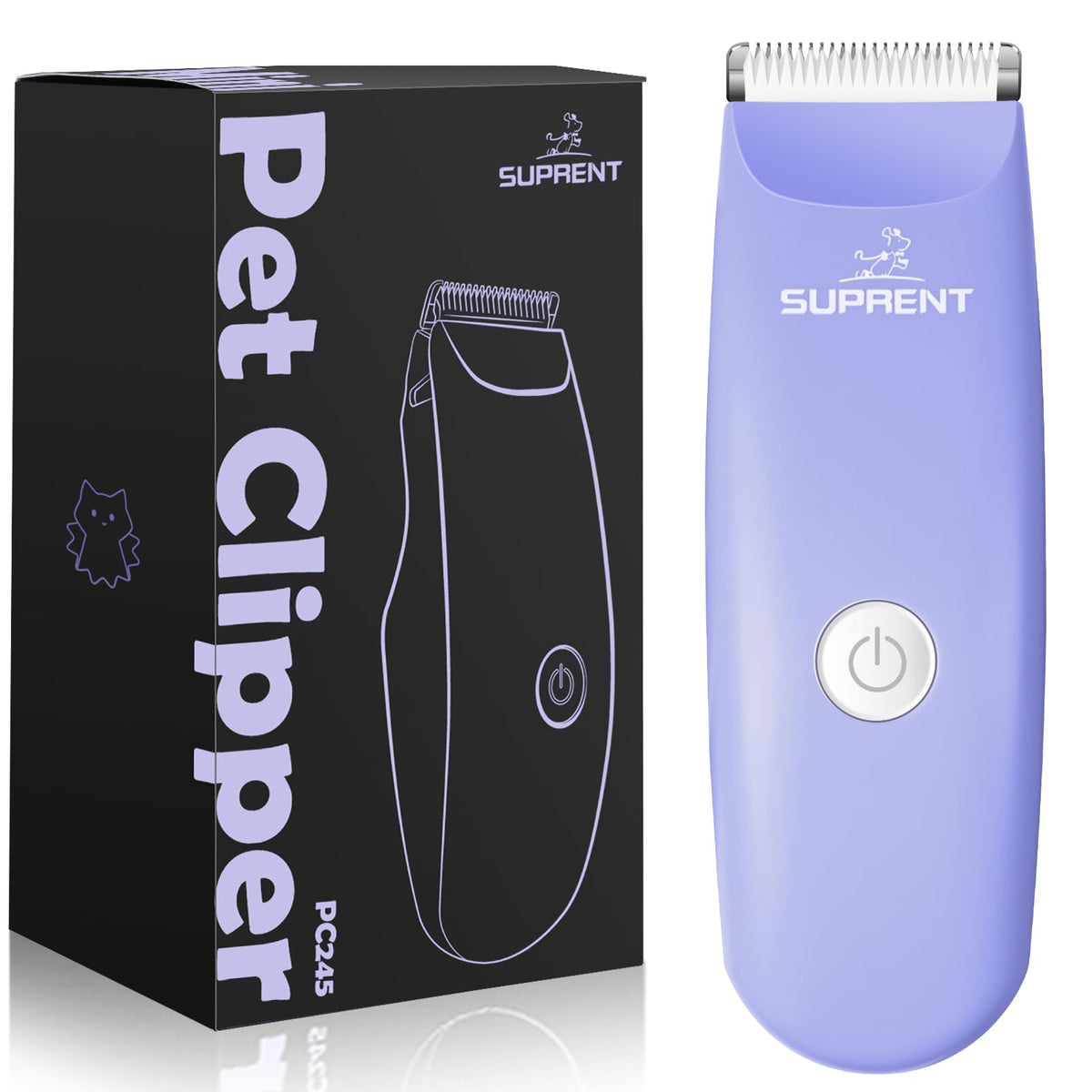SUPRENT Pet Grooming Clippers for Matted Hair Cat Low Noise Hair Trimmer Kit for Long Fur Waterproof Portable USB Rechargeable Professional Pet Grooming Supplies Cordless Shaver for Small Dog Pets