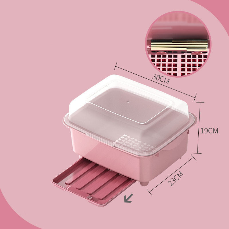 Plastic Dish Rack and Cup Holder for Kitchen Storage
