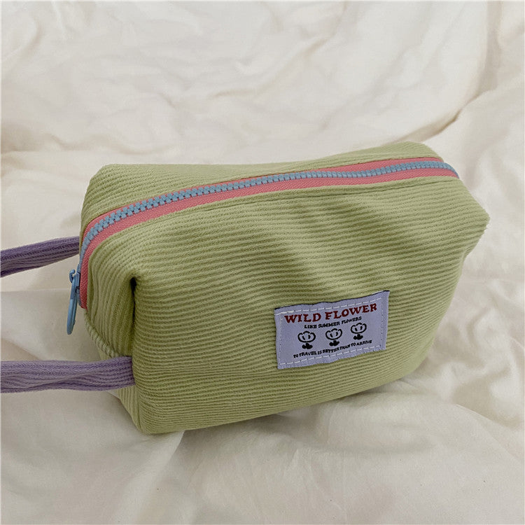 Korean Corduroy Travel Cosmetic and Makeup Organizer Bag