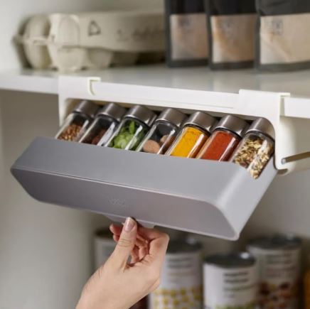 Multi-Compartment Hanging Kitchen Spice Rack | Seasoning Bottle Organizer with Optional Bottles