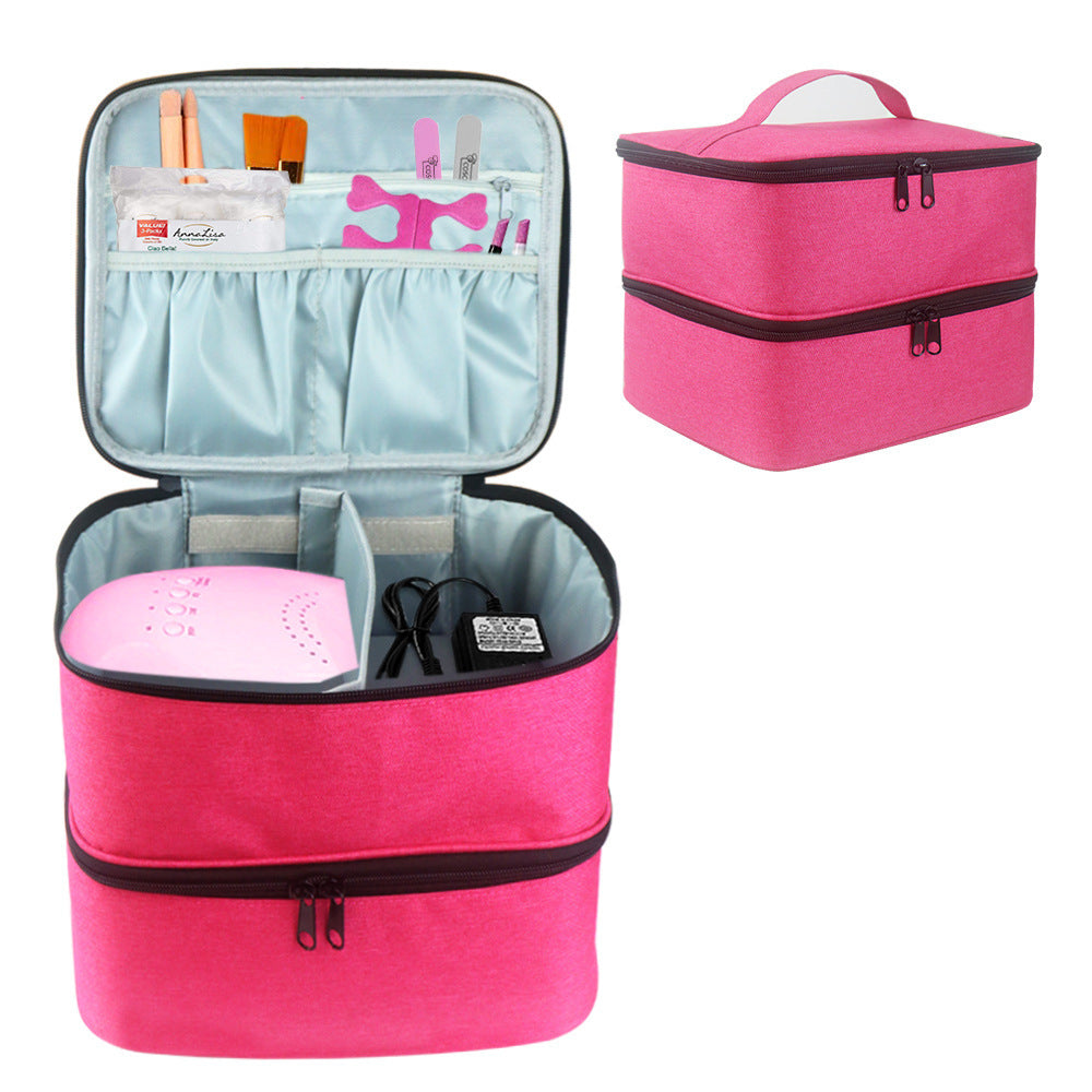 Portable Nail Polish Organizer with Dual Compartments