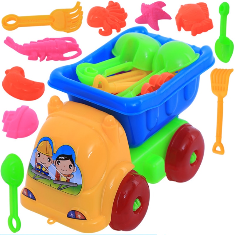 Mini Beach Car 11-Piece Set for Kids Sand Play
