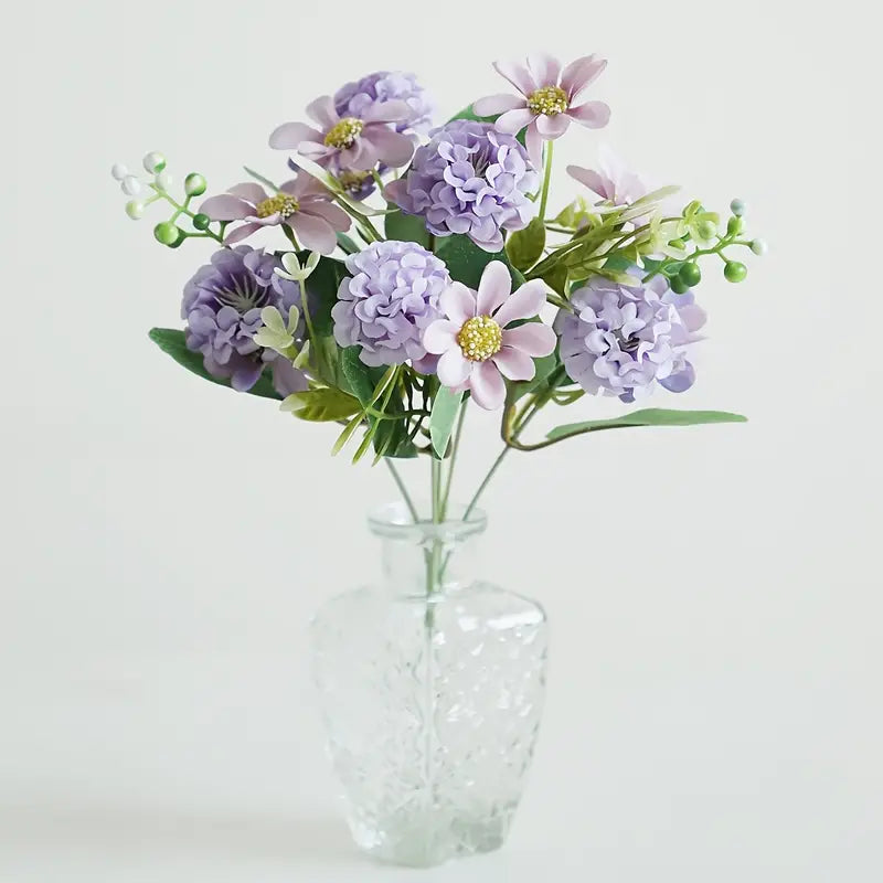 Artificial Small Hydrangea Daisy Bunch for Home Decor