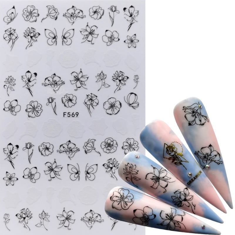 Decorative Manicure Adhesive Nail Strap Stickers