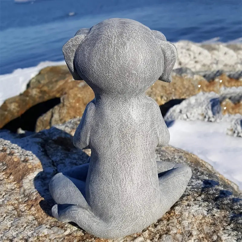 Meditation Yoga Dog Statue for Home and Garden Decor