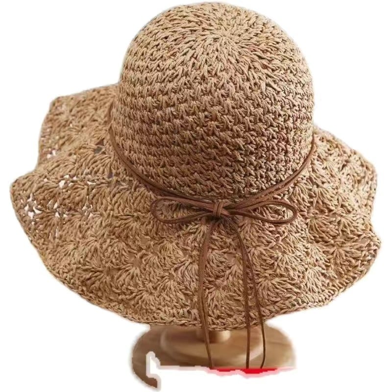 Handmade Crochet Straw Hat - Fashionable Accessory