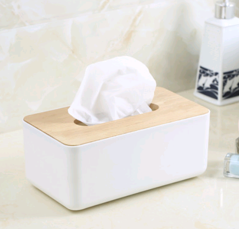 Natural Oak Tissue Box - Creative Desktop Organizer