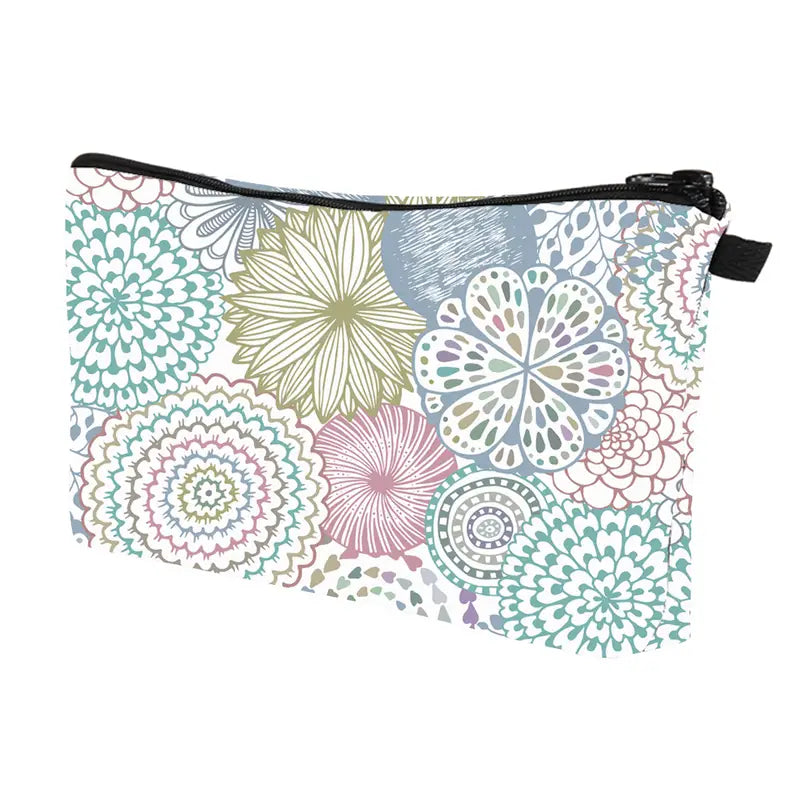 Floral Pattern Travel Makeup Bag and Accessories Pouch