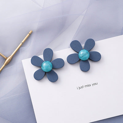 Trendy Blue Gray Geometric Earrings - Fashionable Accessory