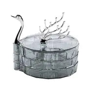 Swan-Shaped 3-Tier Jewelry Storage Organizer Box
