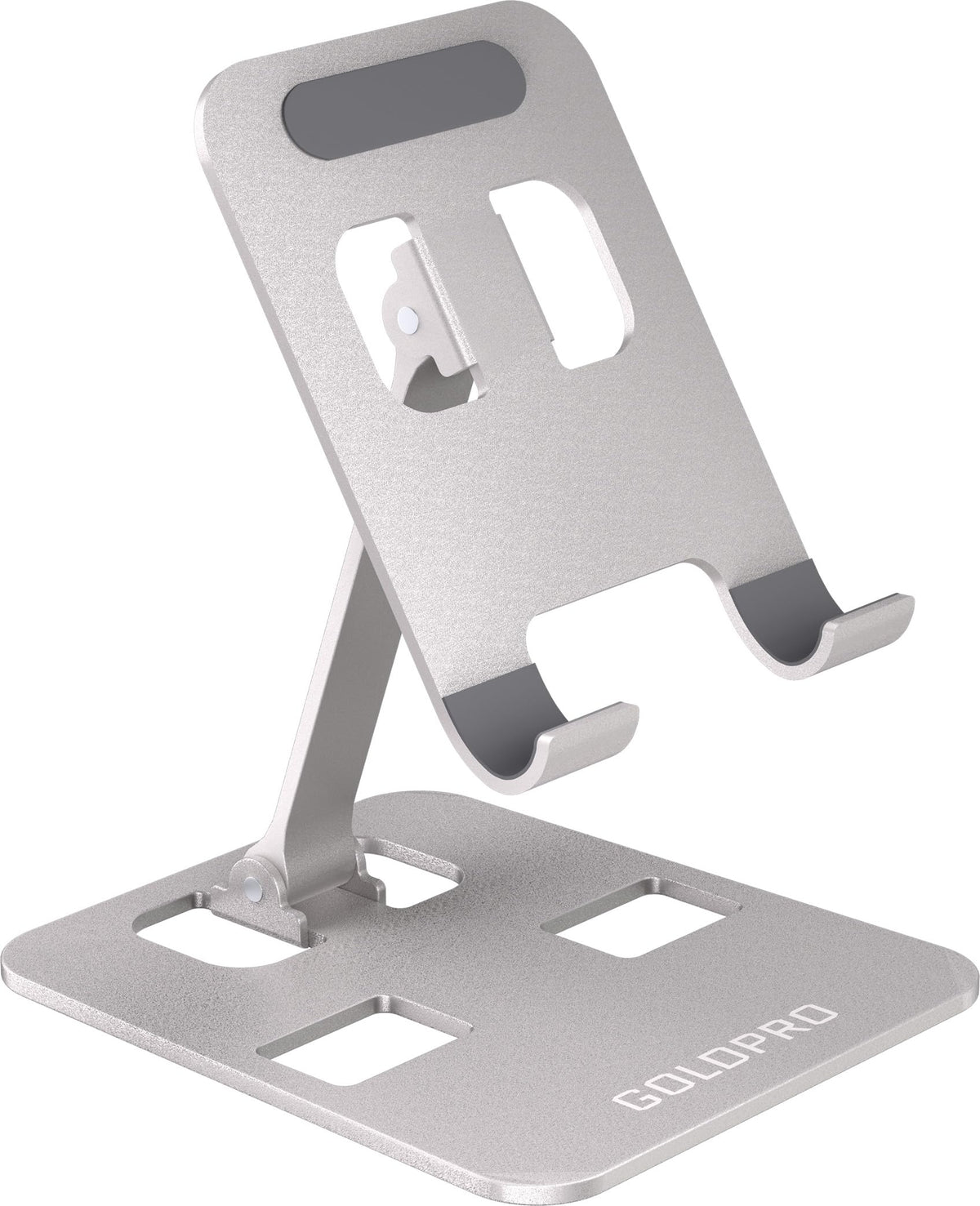 GOLDPRO Phone Stand Flat StandAdjustable Foldable Cell Phone Stand Holder for DeskHome Office Desk Accessories with Height Adjustment Silicone Thickened Base Cushion