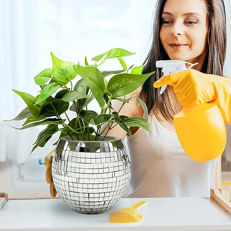 Boho Disco Ball Hanging Planter