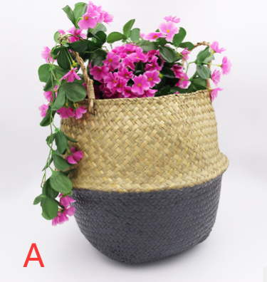 Handcrafted Woven Seagrass Basket and Planter