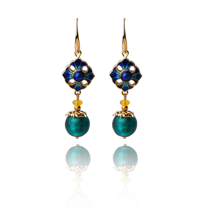Artisan Cloisonné Glass Earrings - Ethnic Style Accessory
