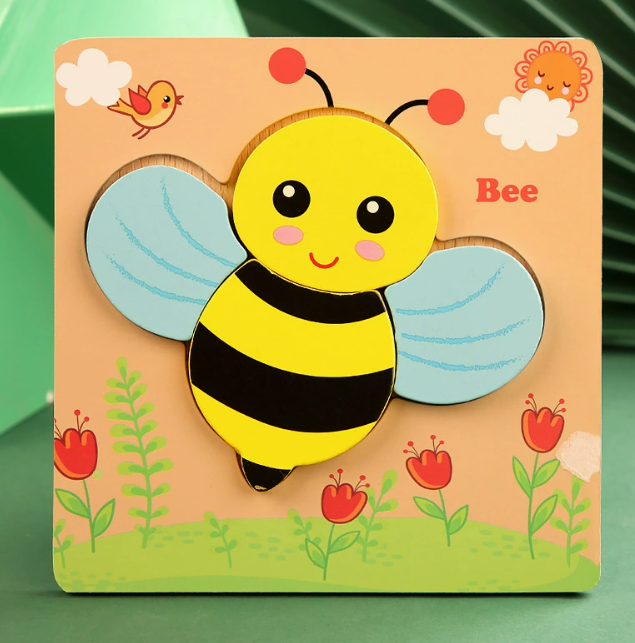 Montessori Wooden Educational Puzzle Board (One Set)