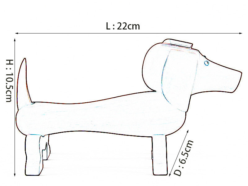 Walnut Wood Dachshund Figurine for Home Decor