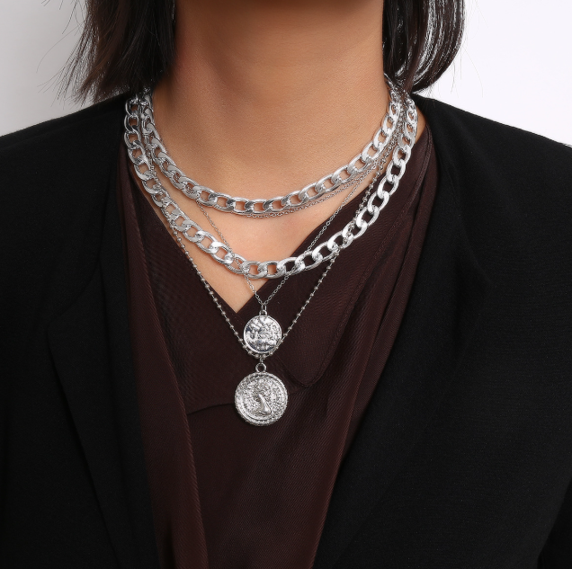 Electroplated Zinc Alloy Necklace Set