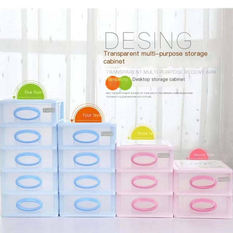Zhinling R216D Desk Organizer with 5 Plastic Drawers