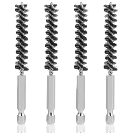 Notoke 4 PCS Golf Club Cleaning Brush Set Stainless Steel Golf Clubs Head Hosel Brush 1/4" Hex Shank Brass Hosel Wire Brush Electric Drill Wire Brush Tool for Deep Cleaning Wood and Iron Debris