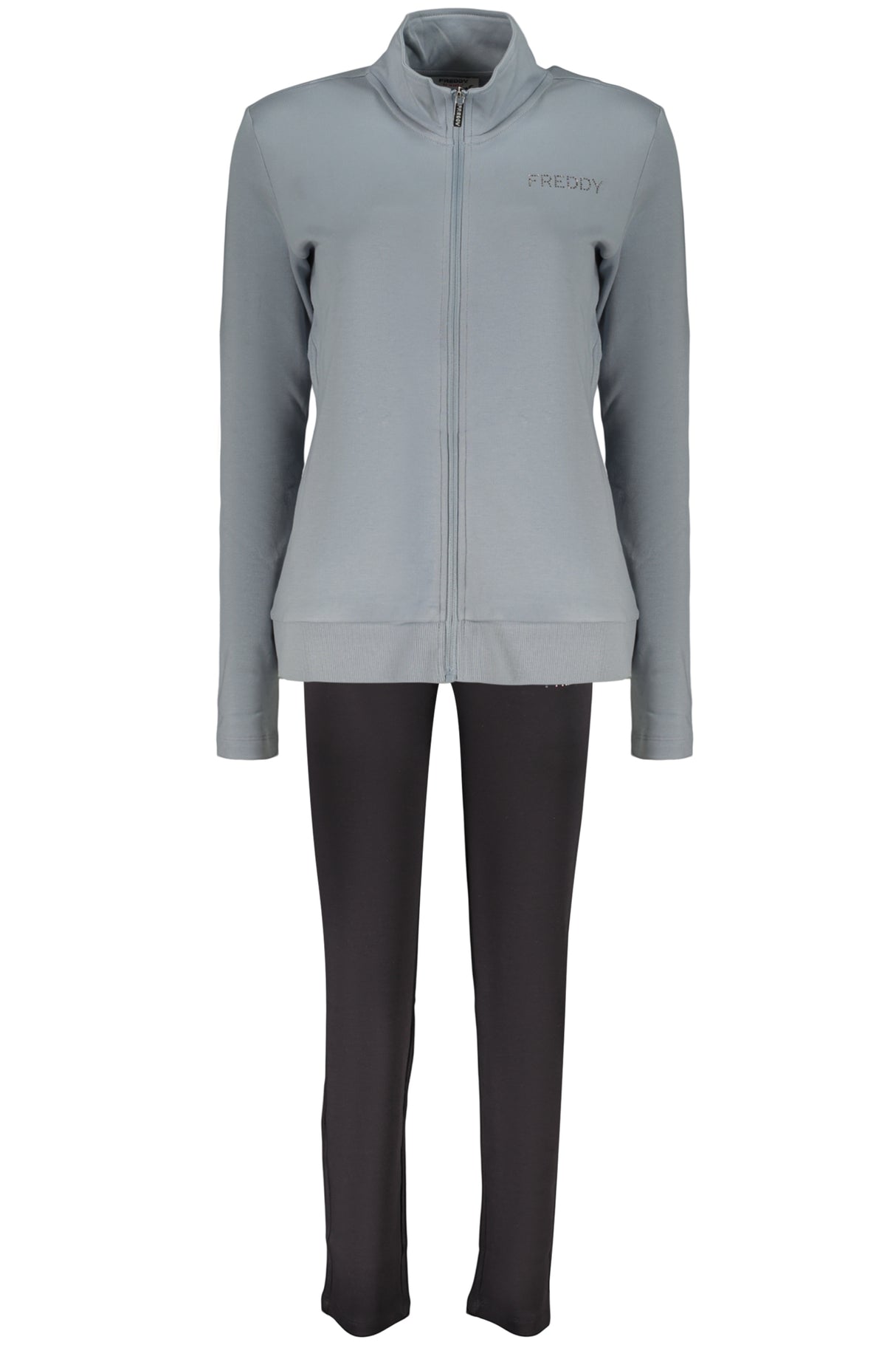 FREDDY WOMEN'S LIGHT BLUE ZIP-UP SWEATSHIRT