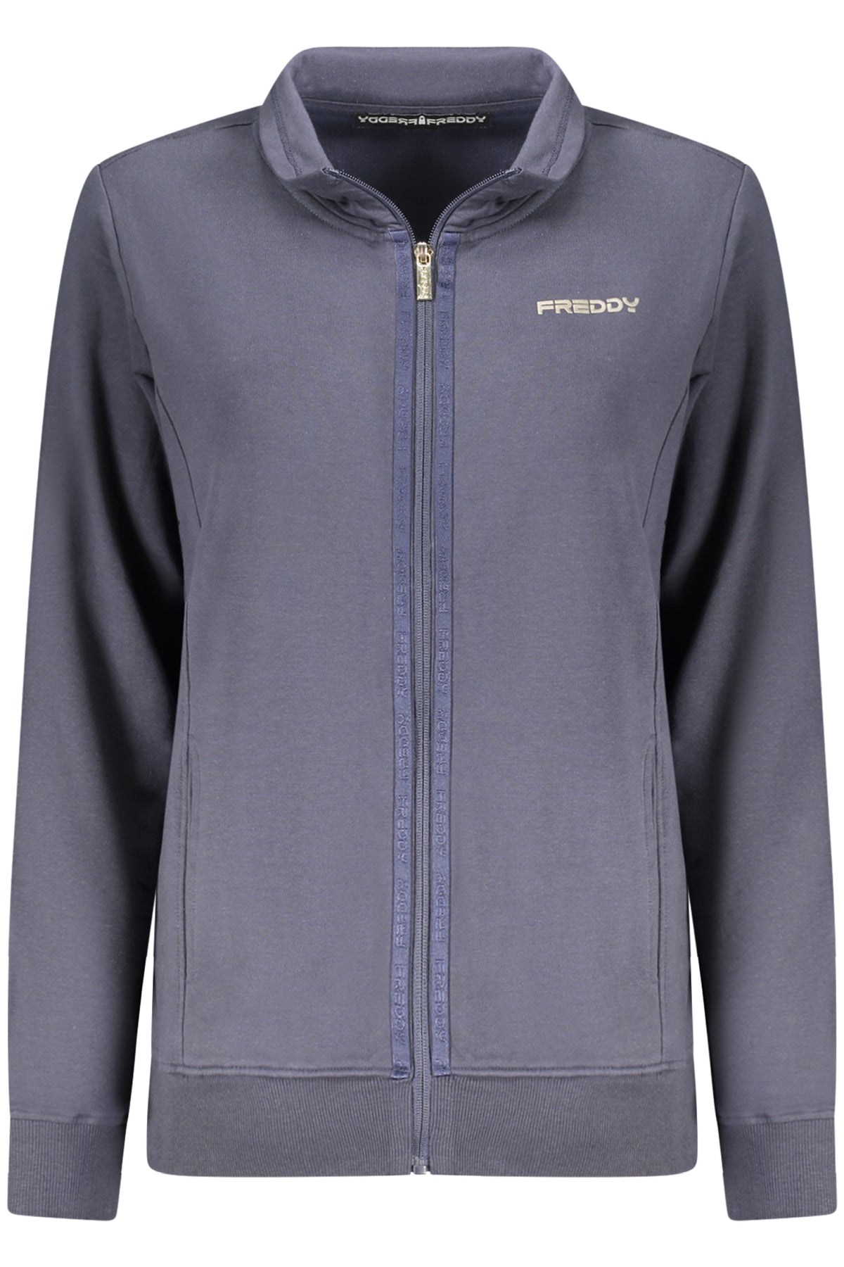 FREDDY WOMEN'S BLUE ZIP-UP SWEATSHIRT