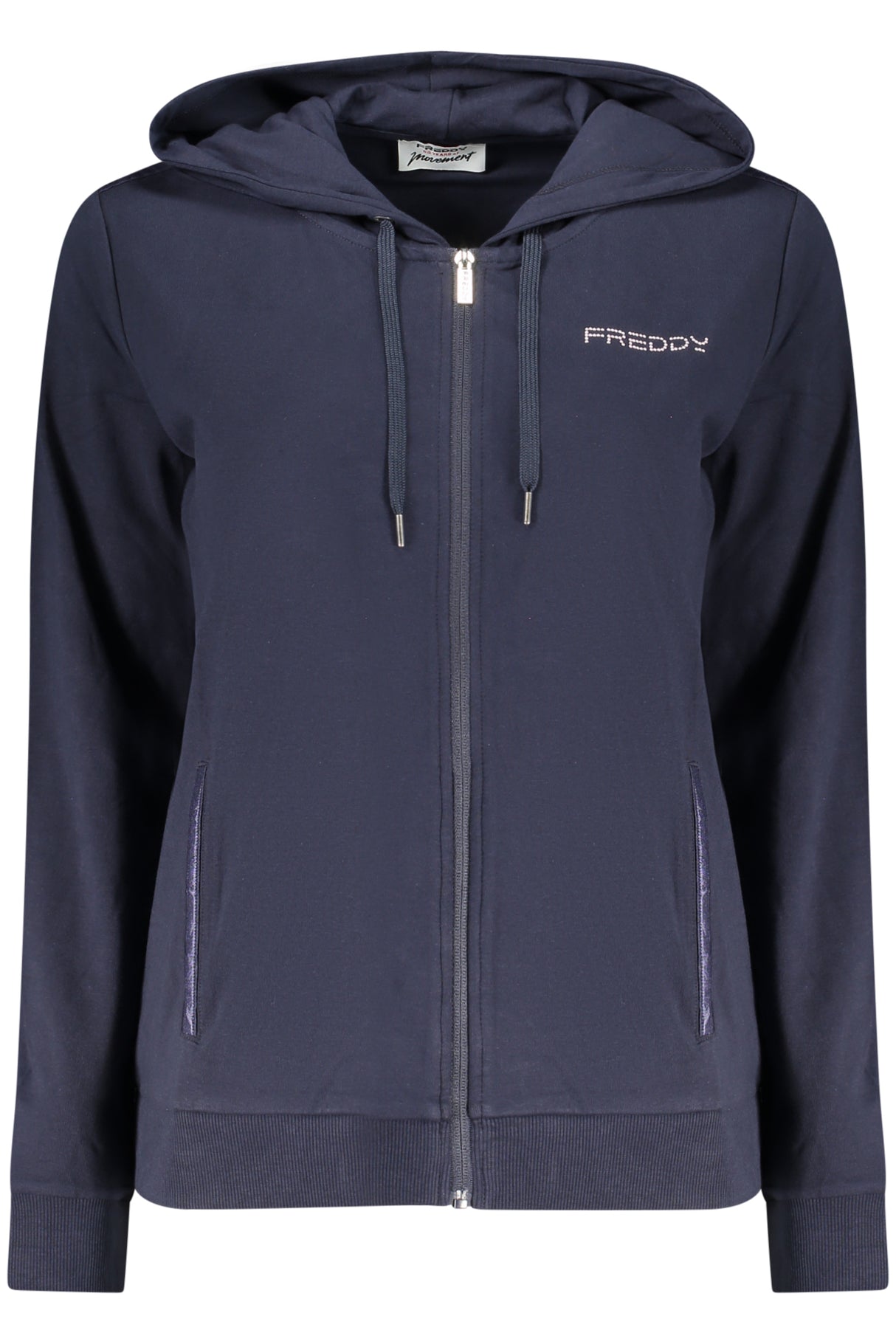 FREDDY WOMEN'S BLUE ZIP-UP SWEATSHIRT
