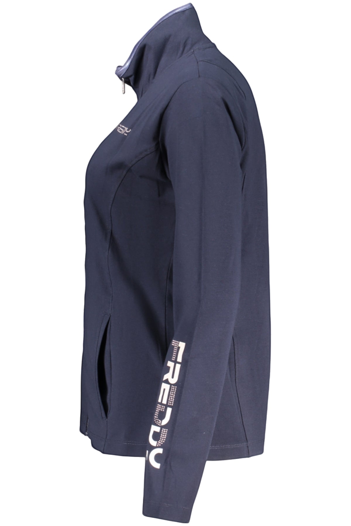 FREDDY WOMEN'S BLUE ZIP-UP SWEATSHIRT