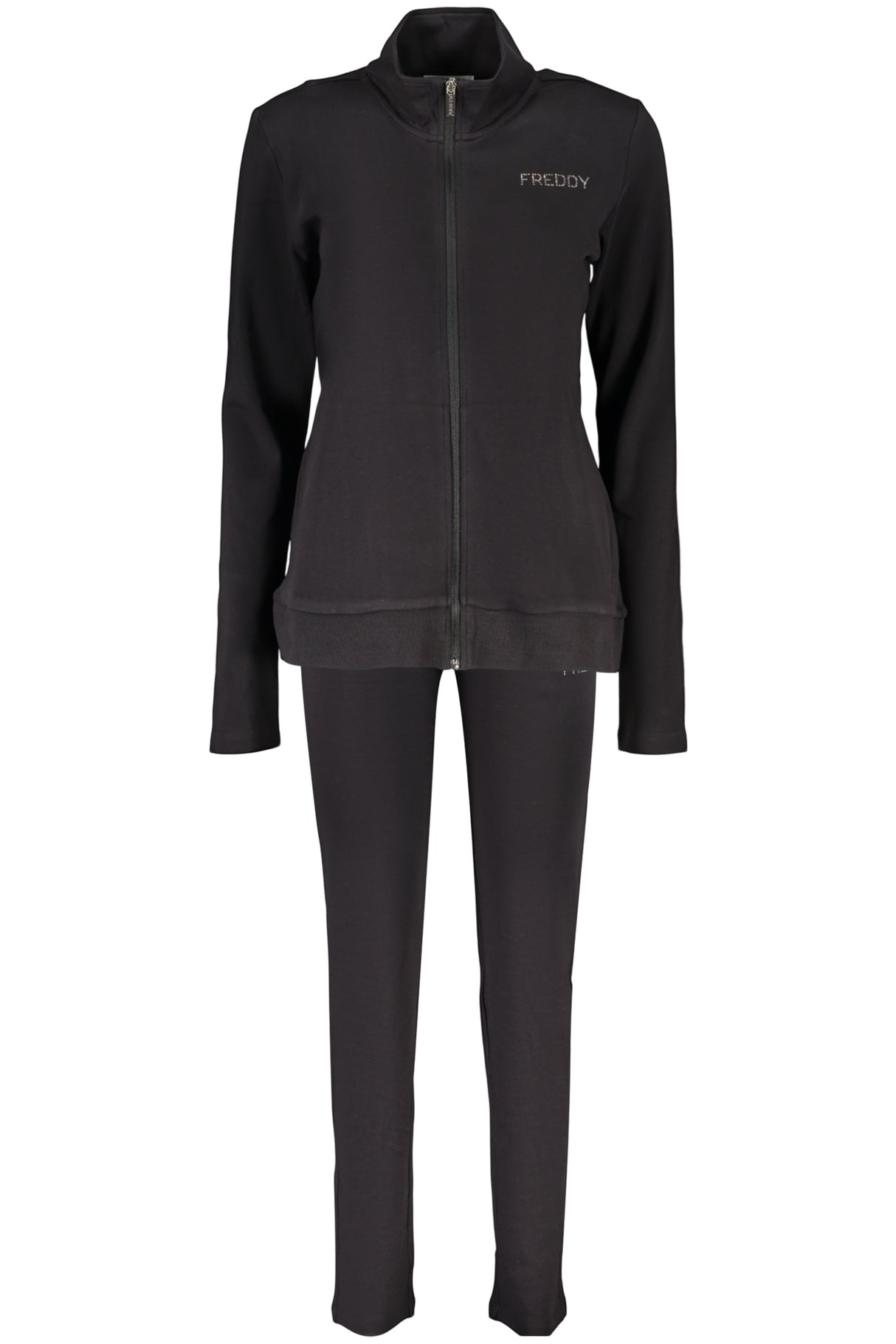 FREDDY WOMEN'S BLACK ZIP-UP SWEATSHIRT
