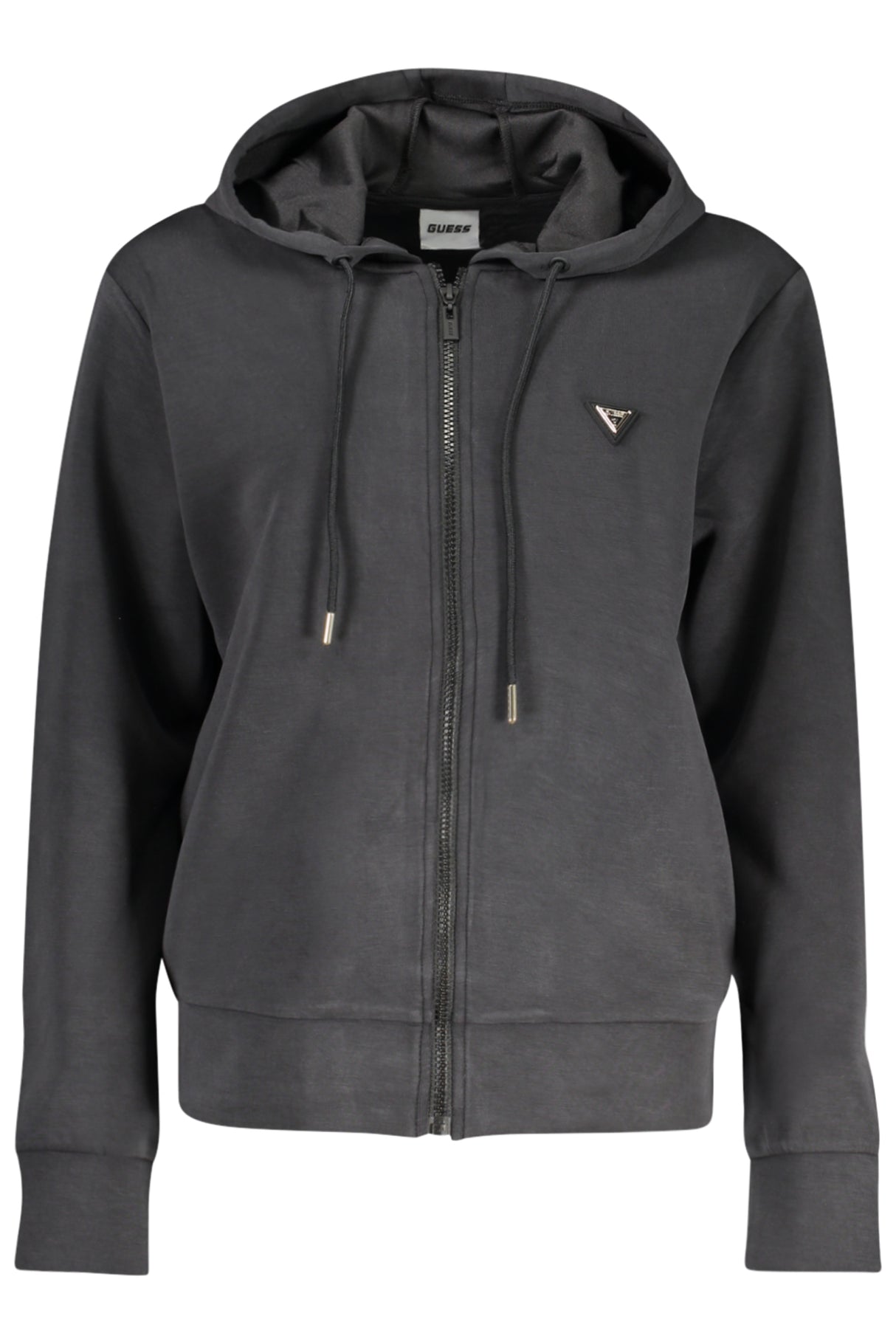 GUESS JEANS WOMEN'S ZIP-UP SWEATSHIRT BLACK
