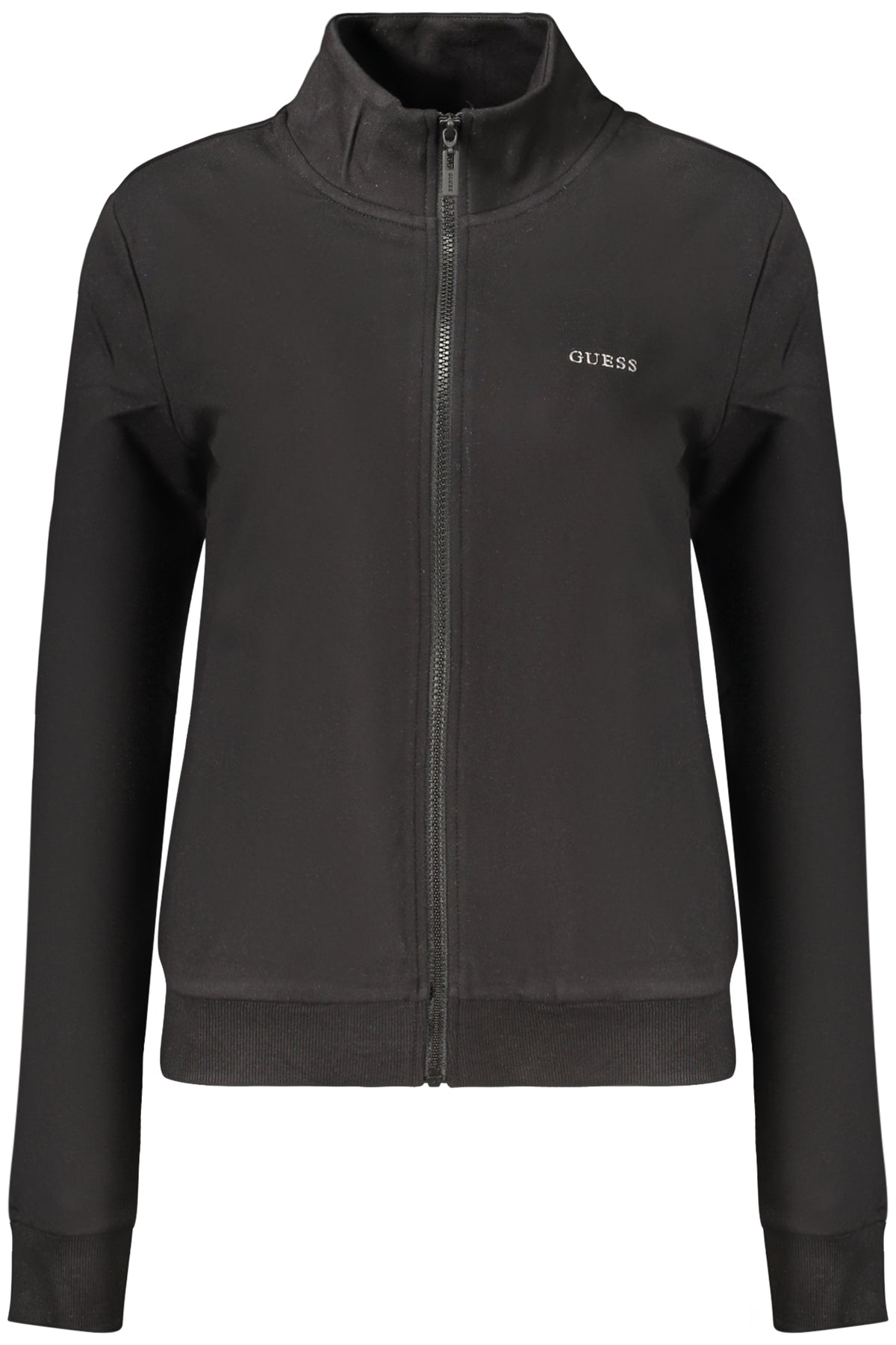 GUESS JEANS WOMEN'S BLACK ZIP-UP SWEATSHIRT