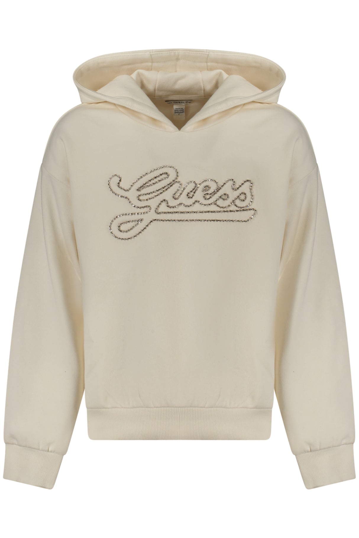GUESS JEANS ZIP-UP SWEATSHIRT FOR GIRLS, WHITE