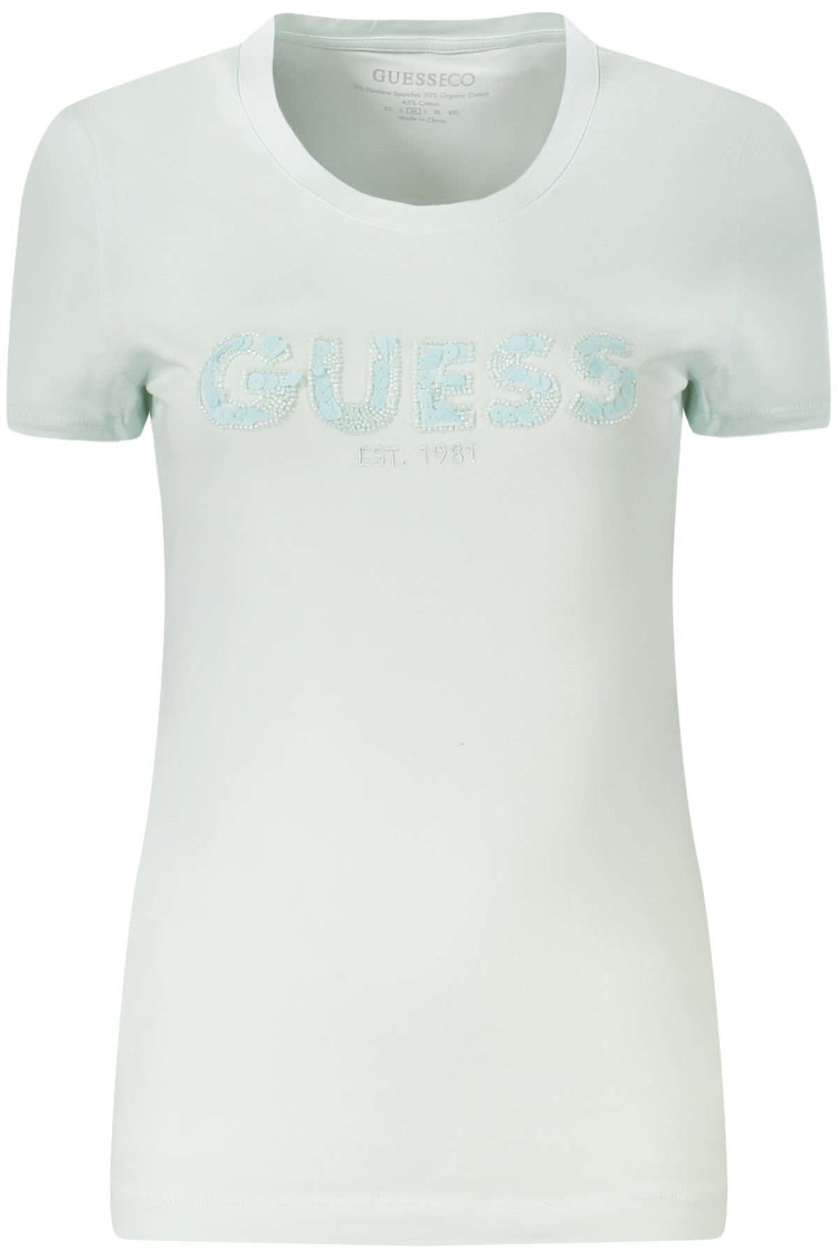 GUESS JEANS WOMEN'S SHORT-SLEEVED T-SHIRT, BLUE