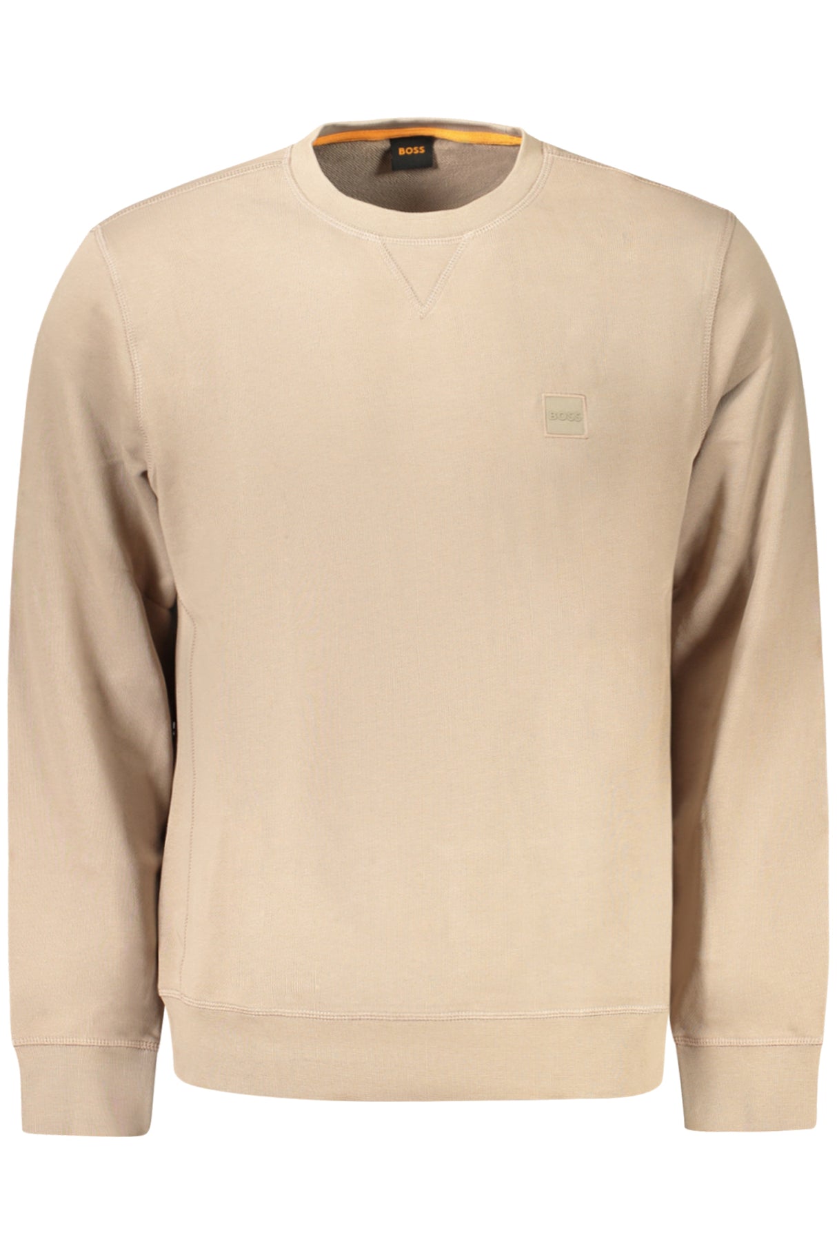 HUGO BOSS MEN'S ZIP-FREE SWEATSHIRT BROWN