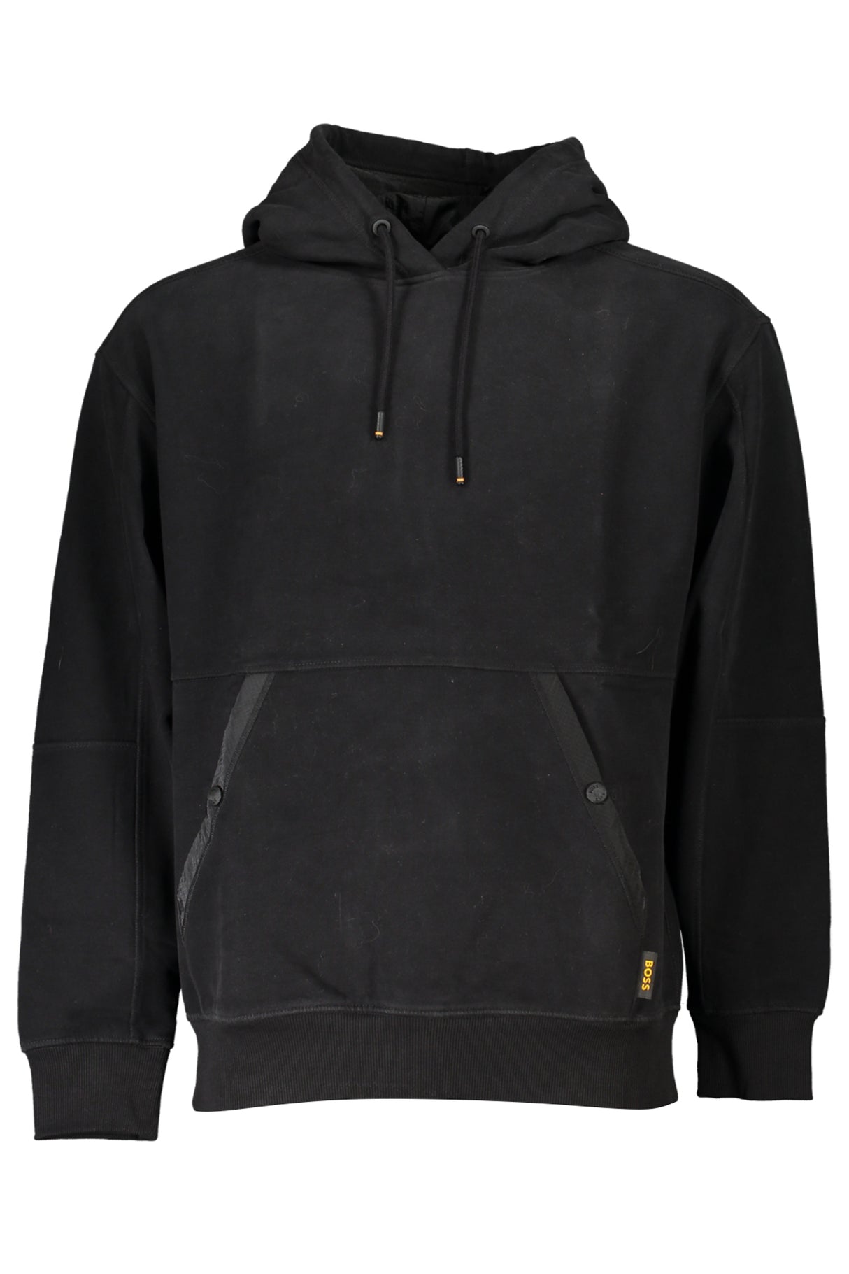 HUGO BOSS MEN'S BLACK ZIPLESS SWEATSHIRT